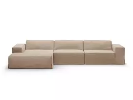 Modular Left Corner Sofa, "Jodie", 4 Seats, 284x166x70, Sand