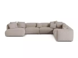Modular Right Corner Sofa, "Martina", 6 Seats, 404x312x75, Dark Beige