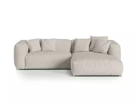 Boucle Modular Right Corner Sofa, "Martina", 2 Seats, 280x176x75, Beige