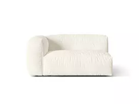 Boucle Modul Left, "Martina", 1 Seat, 160x106x75, Ivory