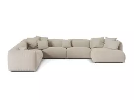 Modular Left Corner Sofa, "Martina", 6 Seats, 404x312x75, Light Beige