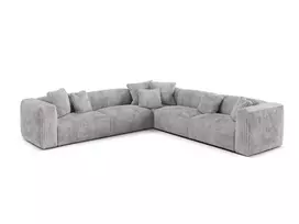 Modular Symmetrical Corner Sofa, "Martina", 5 Seats, 312x312x75, Light Grey