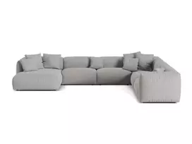 Modular Right Corner Sofa, "Martina", 6 Seats, 404x312x75, Light Grey