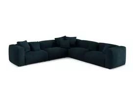 Velvet Symmetrical Modular Corner Sofa, "Martina", 5 Seats, 312x312x75, Deep Petrol