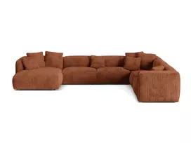 Modular Right Corner Sofa, "Martina", 6 Seats, 404x312x75, Brick