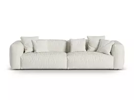 Boucle Modular Sofa, "Martina", 4 Seats, 320x106x75, Grey Beige Melange