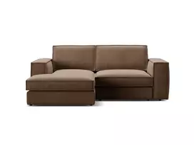 Velvet Modular Left Corner Sofa, "Pola", 2 Seats, 226x158x88, Chocolate