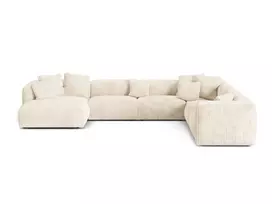 Modular Right Corner Sofa, "Martina", 6 Seats, 404x312x75, Light Beige
