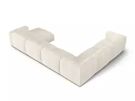 Boucle Modular Left Corner Sofa, "Martina", 6 Seats, 404x312x75, Ivory