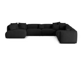 Modular Right Corner Sofa, "Martina", 6 Seats, 404x312x75, Black