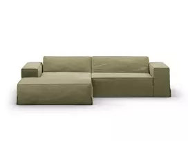 Cover for left corner sofa, "Jodie", 224x166x1, Light Green