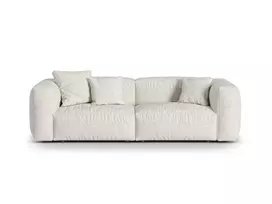 Boucle Modular Sofa, "Martina", 3 Seats, 240x106x75, Grey Beige Melange