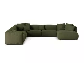 Modular Left Corner Sofa, "Martina", 6 Seats, 404x312x75, Green