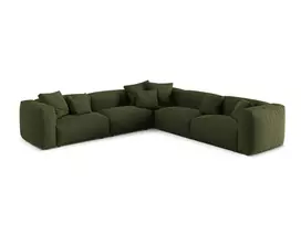 Modular Symmetrical Corner Sofa, "Martina", 5 Seats, 312x312x75, Green