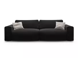 Velvet Sofa With Bed Function And Box, "Victor", 3 Seats, 246x100x83, Black
