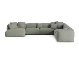 Modular Right Corner Sofa, "Martina", 6 Seats, 404x312x75, Moss Green
