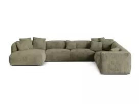 Modular Right Corner Sofa, "Martina", 6 Seats, 404x312x75, Moss Green