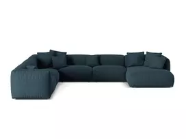 Modular Left Corner Sofa, "Martina", 6 Seats, 404x312x75, Blue Jeans