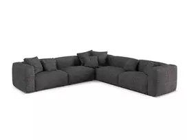 Boucle modular symmetrical corner sofa, "Martina", 5 Seats, 312x312x75, Anthracite