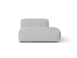 Boucle right sofa, "Martina", 2 Seats, 133x106x75, Silver