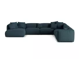 Modular Right Corner Sofa, "Martina", 6 Seats, 404x312x75, Blue Jeans