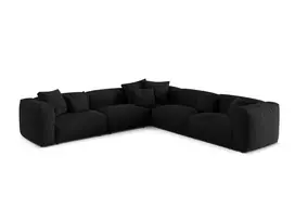Modular Symmetrical Corner Sofa, "Martina", 5 Seats, 312x312x75, Black