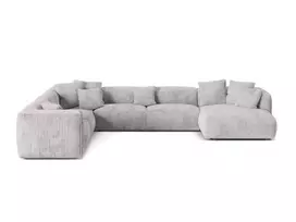 Modular Left Corner Sofa, "Martina", 6 Seats, 404x312x75, Light Grey