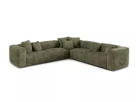Modular Symmetrical Corner Sofa, "Martina", 5 Seats, 312x312x75, Moss Green