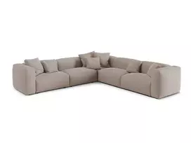 Modular Symmetrical Corner Sofa, "Martina", 5 Seats, 312x312x75, Dark Beige