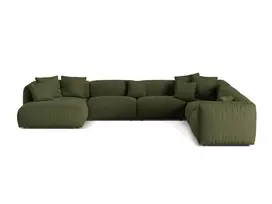 Modular Right Corner Sofa, "Martina", 6 Seats, 404x312x75, Green