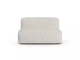 Boucle Modul Armless, "Martina", 1 Seat, 132x120x75, Grey Beige Melange