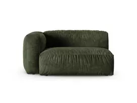 Velvet Modul Left, "Martina", 1 Seat, 160x120x75, Green
