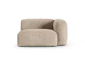 Velvet Modul Right, "Martina", 1 Seat, 120x120x75, Light Beige