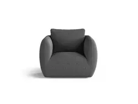 Boucle Armchair, "Iga", 1 Seat, 95.5x87x80, Dark Grey