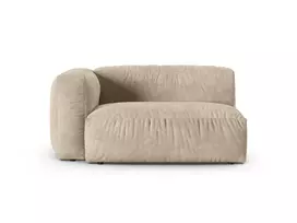 Velvet Modul Left, "Martina", 1 Seat, 160x120x75, Light Beige