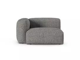 Boucle Modul Left, "Martina", 1 Seat, 120x120x75, Graphite