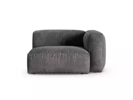 Velvet Modul Right, "Martina", 1 Seat, 120x120x75, Grey