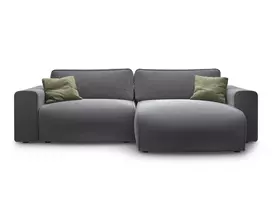 Velvet Right Corner Sofa With Bed Function And Box, "Victor", 3 Seats, 246x148x83, Dark Blue