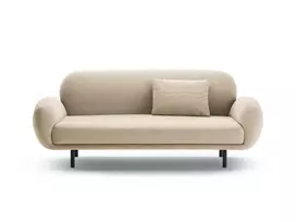 Boucle Sofa, "Poppy", 2 Seats, 178x72x82, Beige