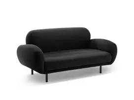 Boucle Sofa, "Poppy", 2 Seats, 148x72x82, Black