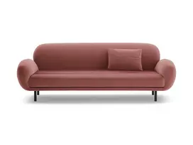 Velvet Sofa, "Poppy", 3 Seats, 208x72x82, Flamingo