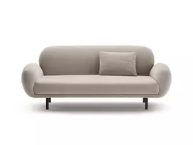 Velvet Sofa, "Poppy", 2 Seats, 178x72x82, Light Beige