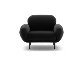 Velvet Armchair, "Poppy", 1 Seat, 90x72x82, Black