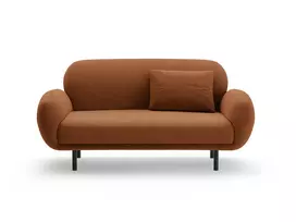 Boucle Sofa, "Poppy", 2 Seats, 148x72x82, Terracotta