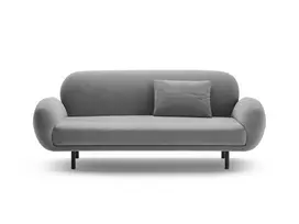 Velvet Sofa, "Poppy", 2 Seats, 178x72x82, Light Grey