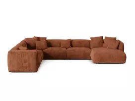 Modular Left Corner Sofa, "Martina", 6 Seats, 404x312x75, Brick