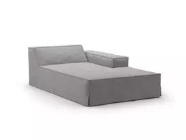 Chaise Longue Right, "Jodie", 1 Seat, 166x102x70, Warm grey