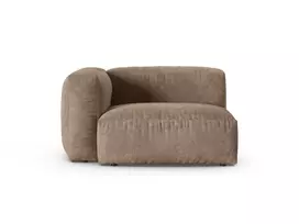 Velvet Modul Left, "Martina", 1 Seat, 120x120x75, Dark Beige