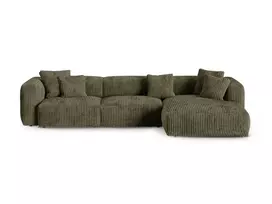 Modular Right Corner Sofa, "Martina", 3 Seats, 370x176x75, Moss Green