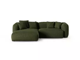 Modular Left Corner Sofa, "Martina", 2 Seats, 280x176x75, Green